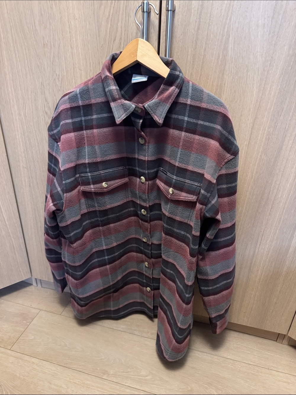 Columbia Womens pink and great Plaid Shacket